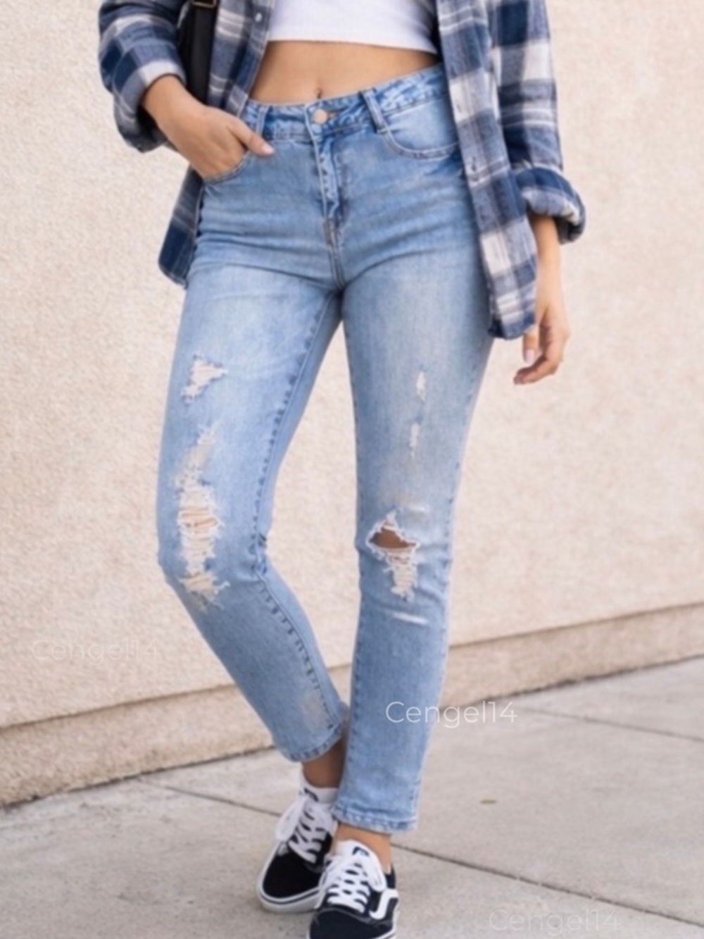 Wishlist Distressed Mid-Rise Skinny Ankle Jeans Light Wash Juniors 5 NWT